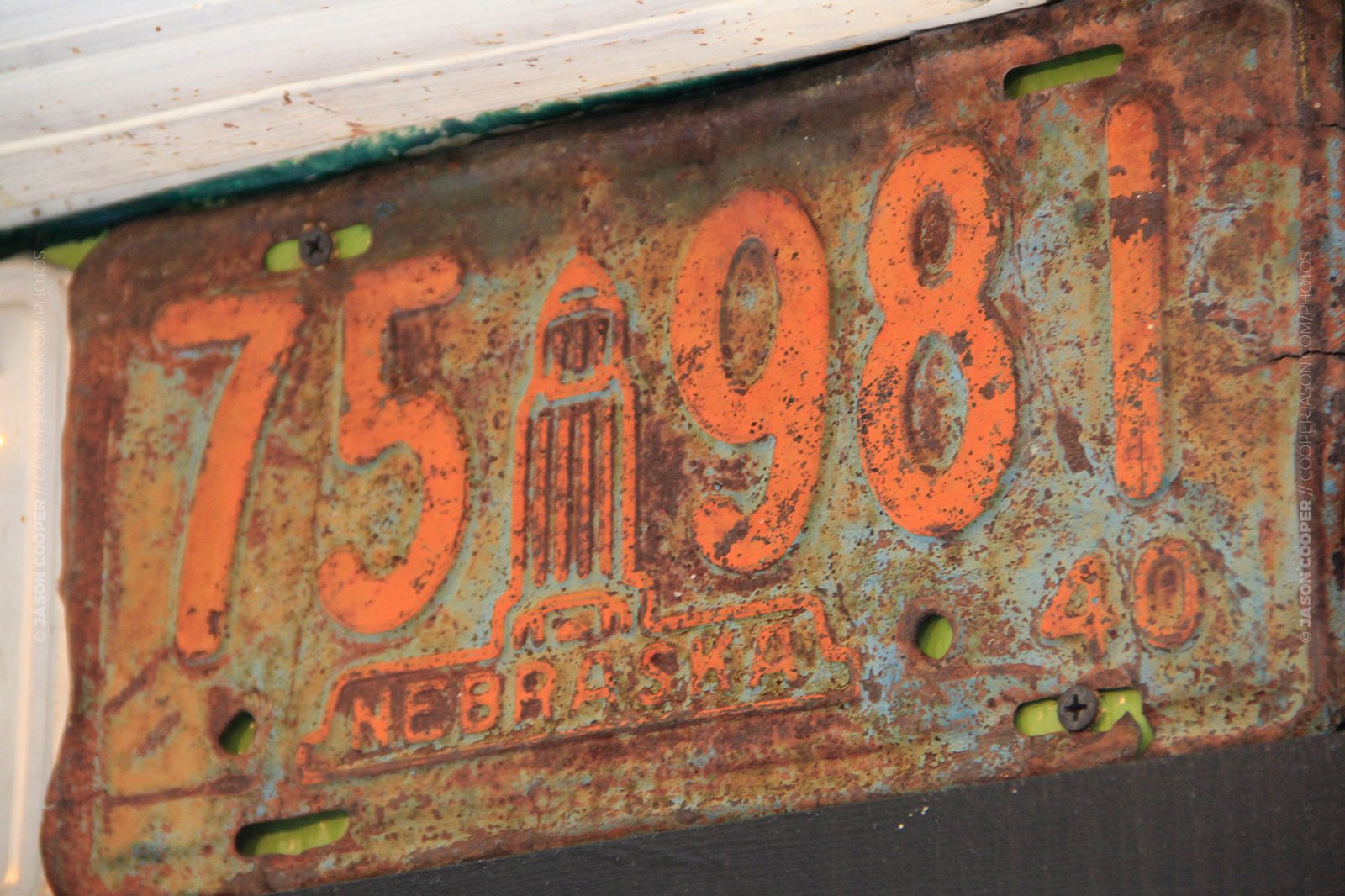 photo of an antique Nebraska license plate from 1940