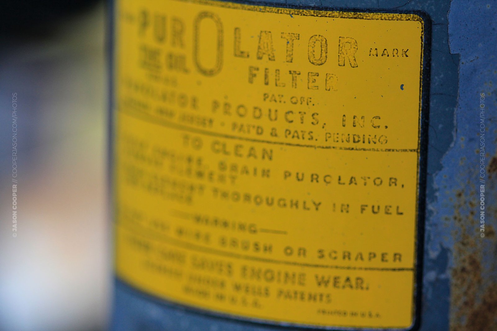 photo of pur-O-lator filter on a tractor